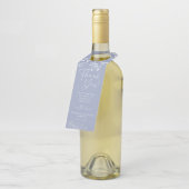 Periwinkle Bloemen Script Wedding Dank u Flessenhanger (Schuin)