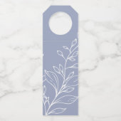 Periwinkle Bloemen Script Wedding Dank u Flessenhanger (Achterkant)