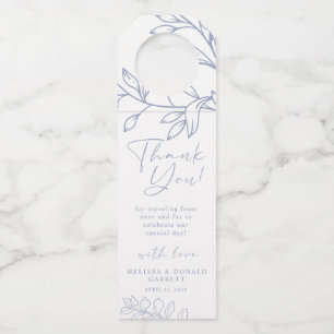 Periwinkle Bloemen Script Wedding Dank u Flessenhanger