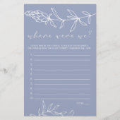 Periwinkle bloemen spel waar waren we flyer (Voorkant)