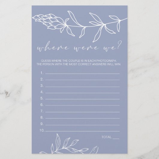 Periwinkle bloemen spel waar waren we flyer (Voorkant)