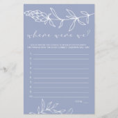 Periwinkle bloemen spel waar waren we flyer (Voorkant)