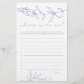 Periwinkle bloemen spel waar waren we flyer (Voorkant)