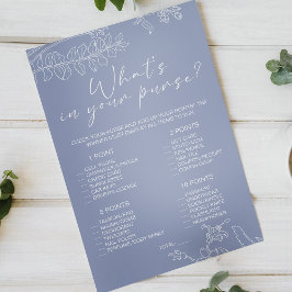 Periwinkle Bloemen Spel Whats In Uw Tas Flyer