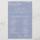 Periwinkle Bloemen Spel Whats In Uw Tas Flyer (Voorkant)