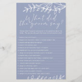 Periwinkle bloemen spel zou de bruidegom zeggen flyer (Voorkant)