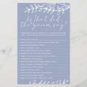 Periwinkle bloemen spel zou de bruidegom zeggen flyer (Voorkant)