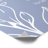 Periwinkle Bloemen Trouwschema Poster (Hoek)