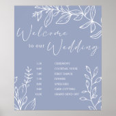 Periwinkle Bloemen Trouwschema Poster (Voorkant)