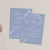 Periwinkle Bloemen Welkomstbrief & Routebeschrijvi Notitiekaartje