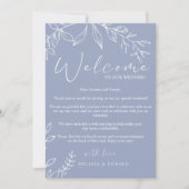 Periwinkle Bloemen Welkomstbrief & Routebeschrijvi Notitiekaartje (Voorkant)