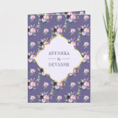 Periwinkle bloemenpatroon QR-code Indiase bruiloft (Voorkant)