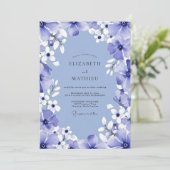Periwinkle Bloom Romance Wedding Kaart (Staand voorkant)