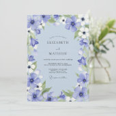 Periwinkle Bloom Whimsy Wedding Kaart (Staand voorkant)