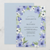 Periwinkle Bloom Whimsy Wedding Kaart (Voorkant / Achterkant)