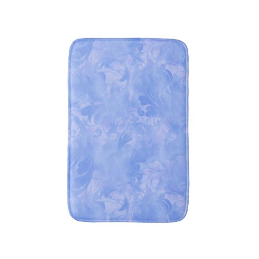 Periwinkle Blue Abstract Feather Pattern Badmat (Voorkant Verticaal)