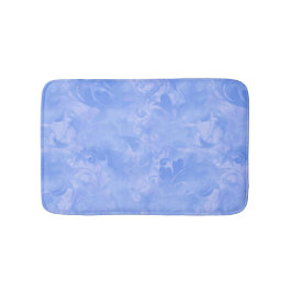 Periwinkle Blue Abstract Feather Pattern Badmat