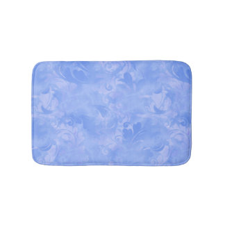 Periwinkle Blue Abstract Feather Pattern Badmat