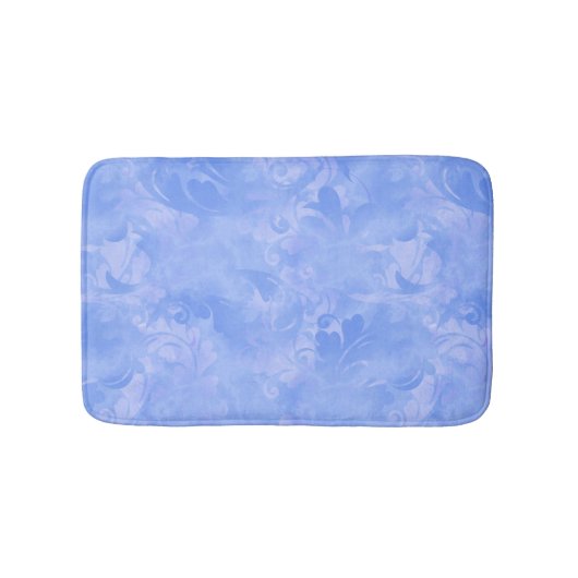 Periwinkle Blue Abstract Feather Pattern Badmat (Voorkant)