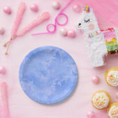 Periwinkle Blue Abstract Feather Pattern Papieren Bordje (Feest)