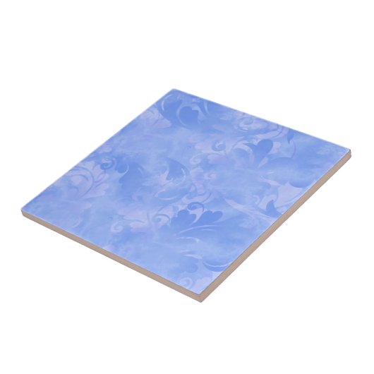 Periwinkle Blue Abstract Feather Pattern Tegeltje (Zijkant)