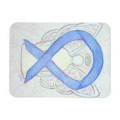 Periwinkle Blue Awareness Ribbon Angel Art Magnet Magneet (Horizontaal)