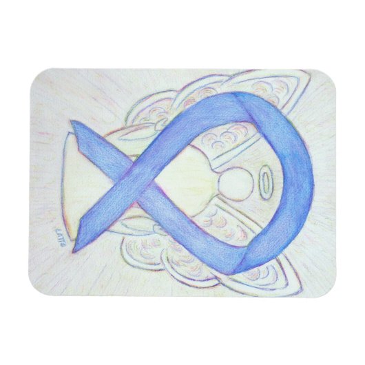 Periwinkle Blue Awareness Ribbon Angel Art Magnet Magneet (Horizontaal)