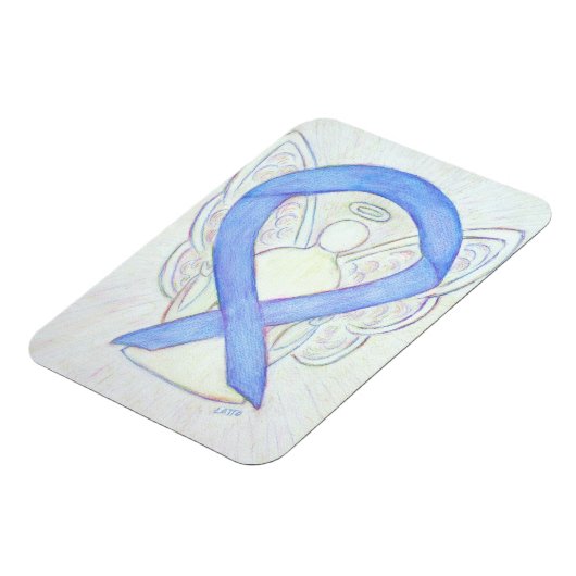 Periwinkle Blue Awareness Ribbon Angel Art Magnet Magneet (Linkerzijde)
