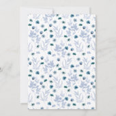 Periwinkle Blue Boho Wildflower bruiloft uitnodigi Kaart (Achterkant)