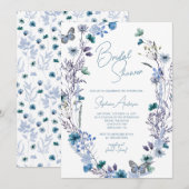 Periwinkle Blue Boho Wildflower Vrijgezellenfeest Kaart (Voorkant / Achterkant)