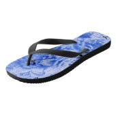 Periwinkle Blue Botanical & Bugs Floral Toile Teenslippers (Schuin)