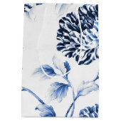 Periwinkle Blue  Botanical Floral Toile Medium Cadeauzakje (Achterkant)