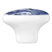 Periwinkle Blue  botanisch en bugs Floral Keramische Knop (Zijkant)