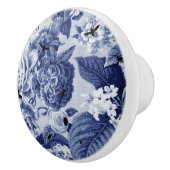 Periwinkle Blue  botanisch en bugs Floral Keramische Knop (Rechts)