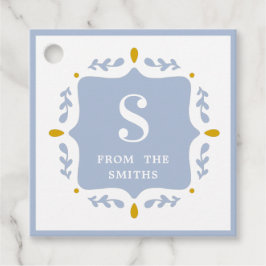 Periwinkle Blue Boutique Monogram Favor Tag Bedankjes Labels