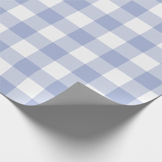Periwinkle Blue Buffalo Check Patroon Cadeaupapier (Hoek)
