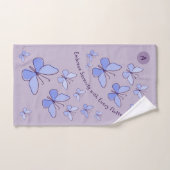 Periwinkle Blue Butterfly Flutter Lavendel Grijs Bad Handdoek (Handdoek)