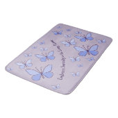 Periwinkle Blue Butterfly Flutter Lavendel Grijs Badmat (Gekanteld)