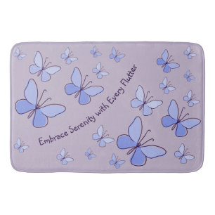 Periwinkle Blue Butterfly Flutter Lavendel Grijs Badmat