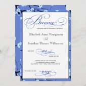Periwinkle Blue Christelijk Wedding Invitation Kaart (Voorkant / Achterkant)