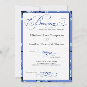 Periwinkle Blue Christelijk Wedding Invitation Kaart