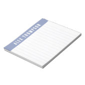 Periwinkle Blue Custom Name Lined Notitieblok (Linkerzijde)
