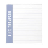 Periwinkle Blue Custom Name Lined Notitieblok (Voorkant)