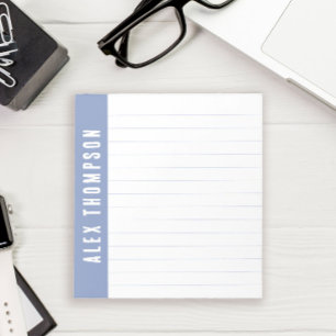 Periwinkle Blue Custom Name Lined Notitieblok