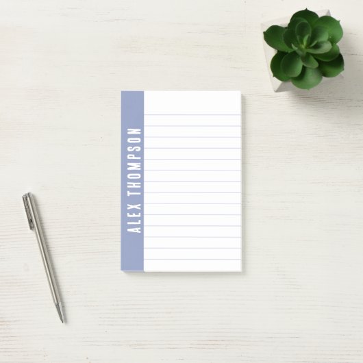 Periwinkle Blue Custom Name Lined Post-it® Notes (Kantoor)