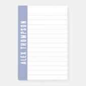 Periwinkle Blue Custom Name Lined Post-it® Notes (Voorkant)