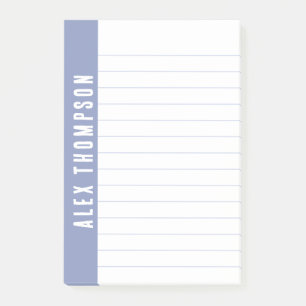 Periwinkle Blue Custom Name Lined Post-it® Notes