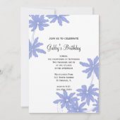 Periwinkle Blue Daisies Birthday Party Kaart (Voorkant)
