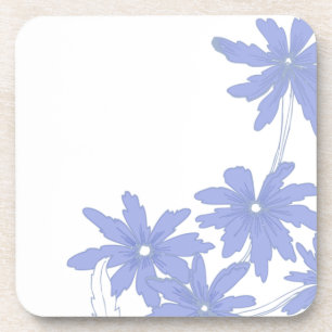 Periwinkle Blue Daisies Cork Onderzetter Set