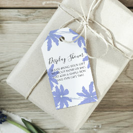 Periwinkle Blue Daisies Display Vrijgezellenfeest Cadeaulabel